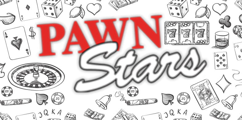 Las palabras en inglés "Pawn Stars" que significan "Las estrellas del empeño"