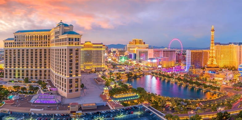 Vista panorámica de parte del Strip de Las Vegas