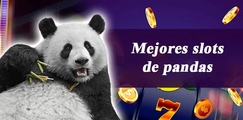 Oso panda y las palabras "Mejores slots de panda"